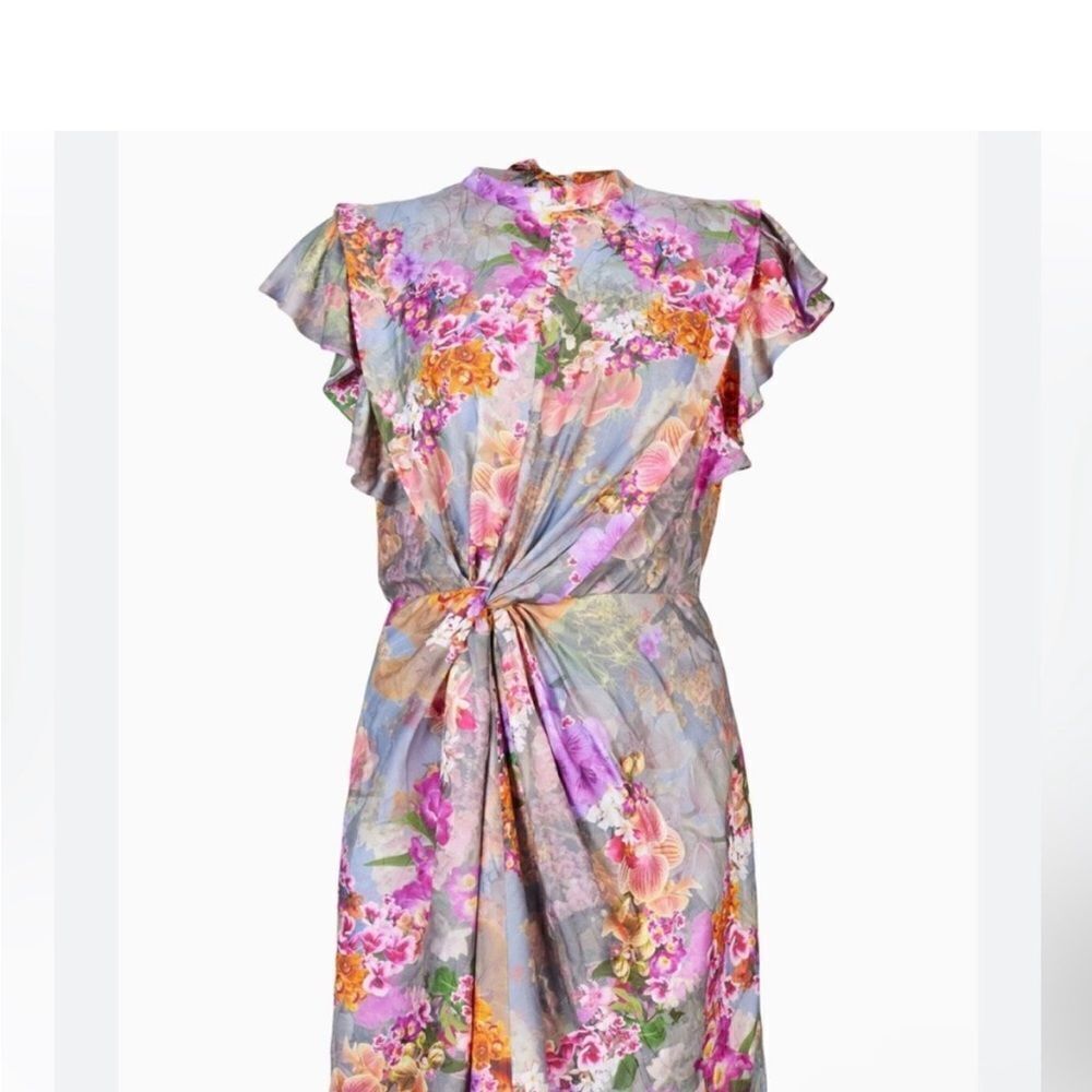 ALL-SAINTS Jemille Lucia Silk Blend Floral Mini Dress 6 NWT $329 - Picture 4 of 9